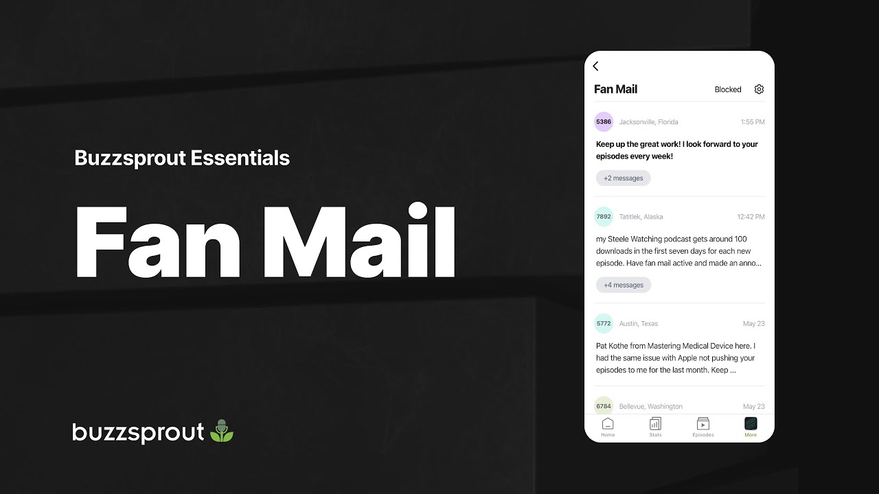 Fan Mail Buzzsprout Essentials Youtube