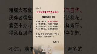 腹有诗书气自华：人家苏东坡说的是创作诗词而不是背诵诗词（2022年5月22日 - 胤然诗创文话短视频第77期）#shorts #胤然诗创 #中国诗词大会 #苏东坡