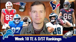 Week 10 TE and Defense Rankings | 2025 Fantasy Football