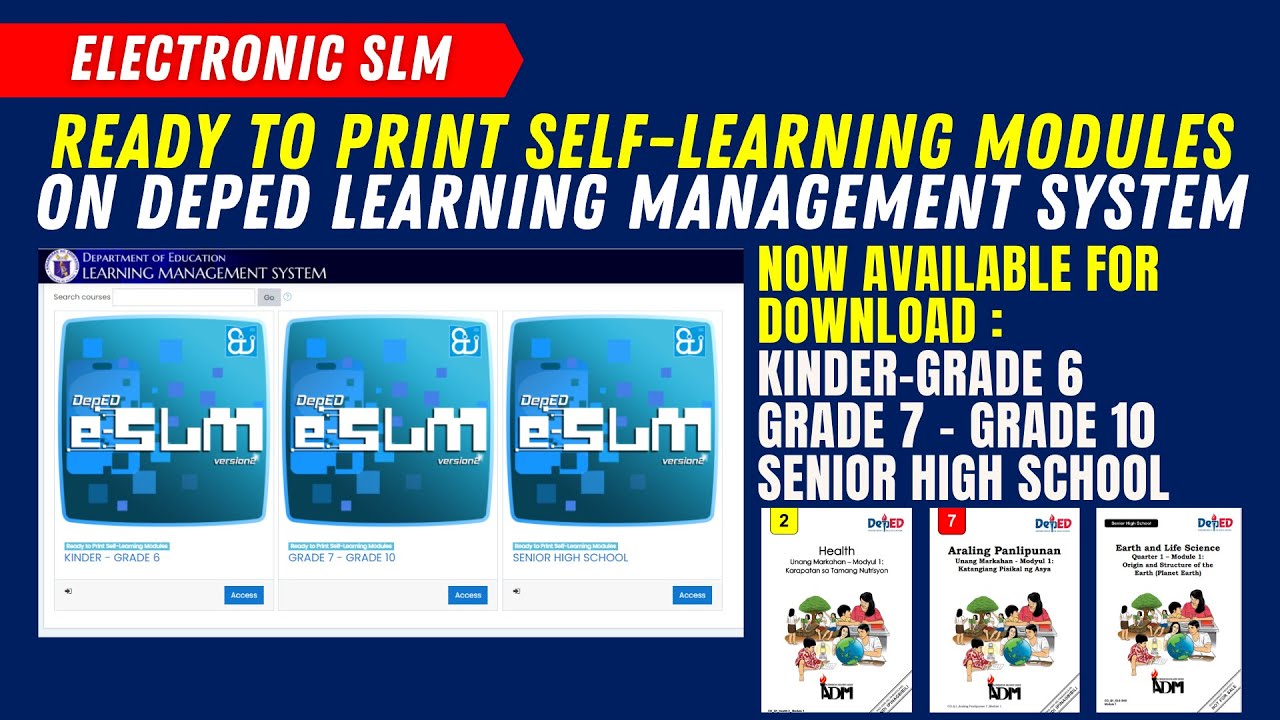 READY TO DOWNLOAD AND PRINT SELF LEARNING MODULES ON DEPED LMS - YouTube