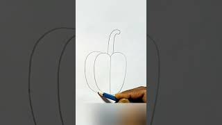 Capcicum vegetable drawing easy step by step/#newlessonofdrawing/#youtubeshorts/#short