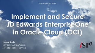 Implement and Secure JD Edwards EnterpriseOne in Oracle Cloud OCI