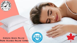 Review 2021 2 Pack - One Empress White Down Pillow and One Prime Feather Fiber Cluster Pillow Combo