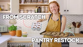 Pantry Restock From Scratch | peanut butter cups, pesto, crackers, etc...