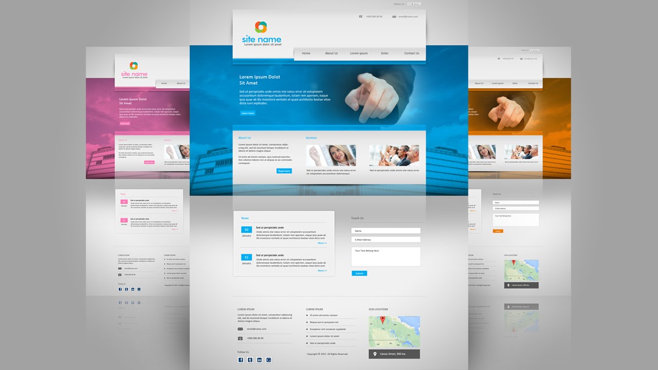 Create A Business Web Design In Photoshop - YouTube