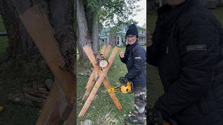 Making a sawbuck out of scrap wood🪵 #chainsaw #firewood #powertools #dewalt