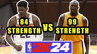 84 vs 99 Strength Centers in NBA 2K24 - 7'0 Demigod Build - Rec Center Gameplay