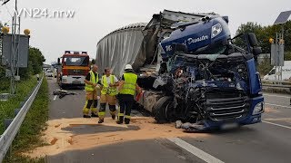 29.08.2018 - VN24 - (Part 2) Serious truck accident at the end of the congestion on A2