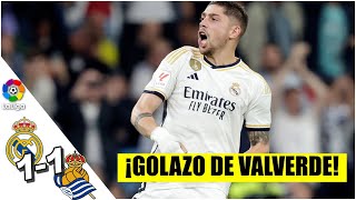 GOLAZO DE VALVERDE Real Madrid empata 1-1 con la Real Sociedad | La Liga