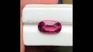 Flawless 7.40 Carats Natural Hot Pink Excellent Oval Cut Tourmaline Gemstone.