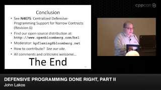 CppCon 2014: John Lakos "Defensive Programming Done Right, Part II"