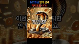 2025년 뱀띠 운세, 이번 기회 놓치면 안되는 이유! #말띠운세 #말띠 #2025년운세