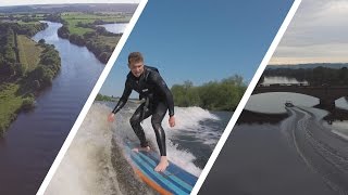 WAKESURFING AND WAKEBOARDING ON RIVER TRENT BEHIND MALIBU WAKESETTER BOAT WITH DJI DRONE