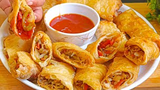 वेज स्प्रिंग रोल्स, घर की शीट से बने । Veg Spring Rolls with Homemade Sheets । Vegetable Spring Roll