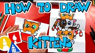 How To Draw A Christmas Kitten Stack (Folding Surprise)