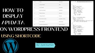 How to display Api data on WordPress frontend using shortcode