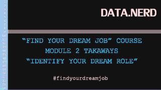 Ramit Sethi's Find Your Dream Job Course - Module 2 Takeaways