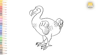 Dodo bird drawing sketch 02 | How to draw Extinct bird Dodo step by step | art janag | Outline art