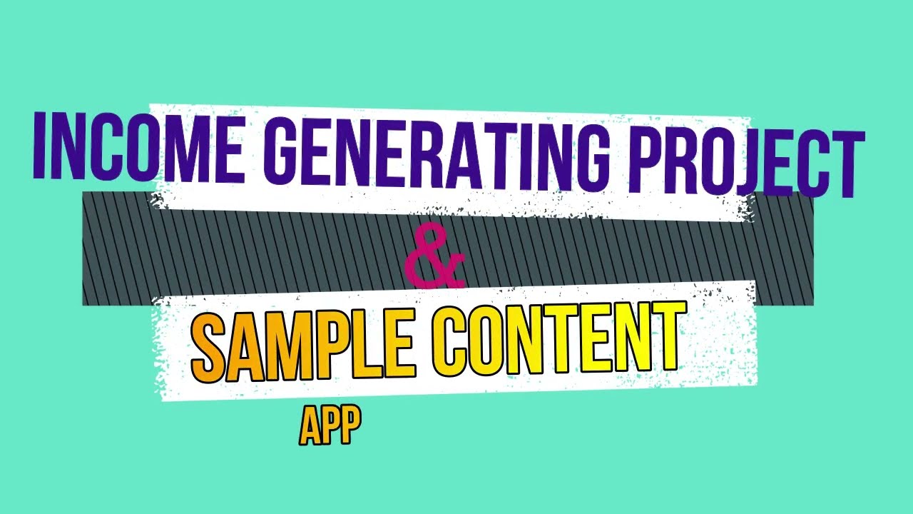 Income Generating Project Sample With Content Approved Youtube