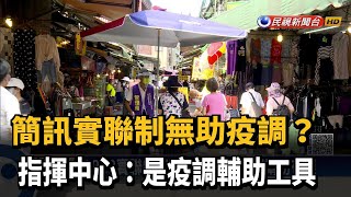 簡訊實聯制疫調無用? 指揮中心:疫調輔助工具－民視新聞