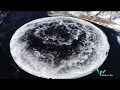 Giant rotating ice disk forms in Maine river