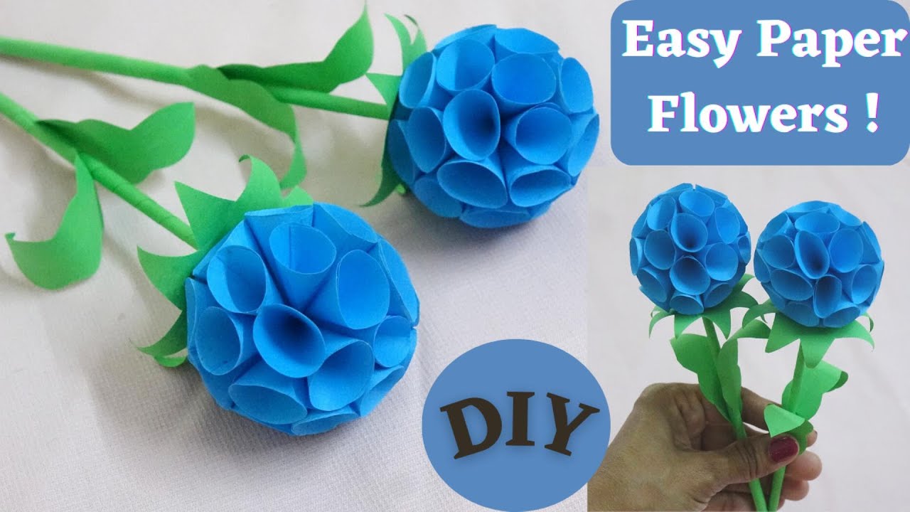 Easy Beautiful Paper Flowers Diy Home Decor Idea Paper Flower