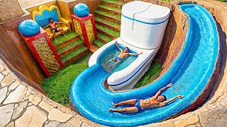Building Underground Tunnel Water Slide Park To Toilet Swimming Pool And Undergr