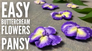 How to pipe a buttercream flower - Easy Pansy piping tutorial [pansy/viola]
