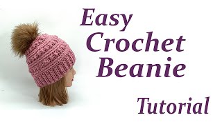 How to Crochet an Easy Winter Beanie Hat Crochet Tutorial for Beginners #crochet #crochetforbeginner