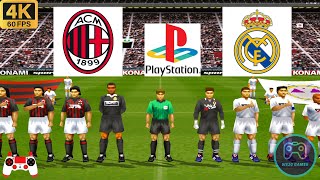 Winning Eleven 2002 Gameplay - AC Milan vs Real Madrid - Duckstation PS1 on PC || Full Game [4K60]