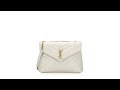 Saint Laurent Calfskin Y Quilted Monogram Loulou Medium Shoulder Bag Blanc Vintage