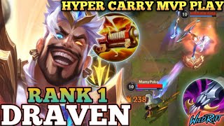 DRAVEN HARD CARRY MVP PLAY! BRUTAL ONE CRIT. DELETE - TOP 1 GLOBAL DRAVEN BY черная роза - WILD RIFT