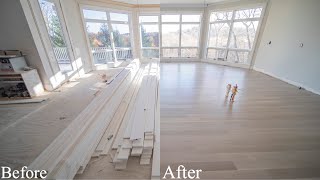 1 coat DuraSeal Country White stain, 1 coat Bona Nordic Seal, 3 coats Bona Traffic HD Satin