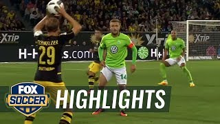 Aubameyang gives Dortmund 2-0 lead over Wolfsburg | 2016-17 Bundesliga Highlights