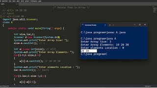 program to delete array elements | java language