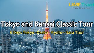 Tokyo and Kansai Classic Tour！6 Days Tokyo -Osaka - Kyoto - Nara Tour