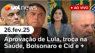 Quaest simula Lula x Gusttavo Lima; demissão de Nísia, Oruam preso, Bolsonaro e Mauro Cid | UOL News