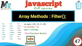 Array Methods Filter(); in javascript || Urdu Hindi tutorial beginners
