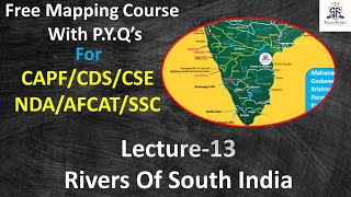 Geography Mapping Lec-13 I Rivers of South India I Godavari  I Krishna I Kaveri I Pennar