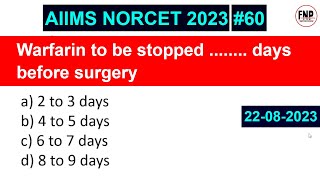 AIIMS NORCET 2023: Complete Exam Preparation with Question & Answers #60
