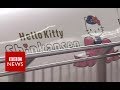 Hello Kitty bullet train makes its maiden voyage - BBC News