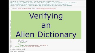 Verifying an Alien Dictionary Leetcode Challenge in python