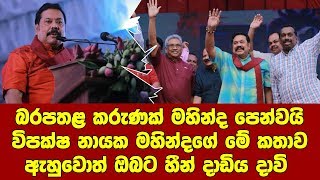 විනාඩියක් නැවතිලා නායක මහින්ද රාජපක්ෂ මහතා කියපු මේ කතාව අහල බලන්න