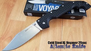 COLD STEEL VOYAGER XL LOCKBACK BLACK HANDLE STAINLESS FOLDING KNIFE 29AXC