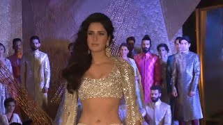 Katrina Kaif's  Exposing Navel In Hot Ghagra Choli At Manish Malhotra's Fashion Show