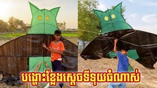 បង្ហោះខ្លែងស្តេចទីទុយយក្សធំណាស់😊 #បង្ហោះខ្លែងខ្មែរ #បង្ហោះខ្លែងឯកខ្មែរ #kite #kiteflying #funny