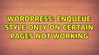 Wordpress: Enqueue Style Only On Certain Pages Not Working