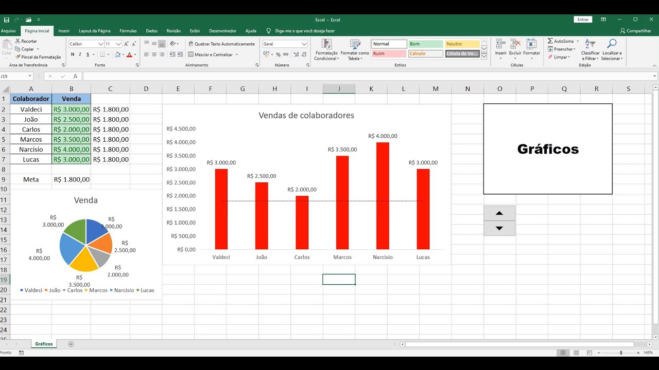 Como Fazer Gráficos No Excel (Gráfico De Colunas) - YouTube