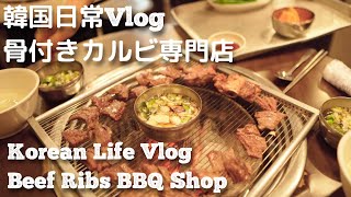 【 韓国生活vlog】骨付きカルビ専門店　Korean life Vlog 【Korean Beef ribs BBQ Shop】신촌서서갈비 마포점