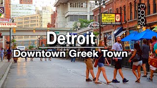 Downtown Detroit GreekTown Michigan Walking| UHD 5k 60FPS